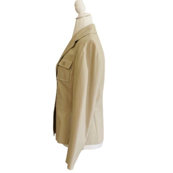 Tahari ASL Blazer Jacket Khaki Cream Tan Button Front Professional Blazer Size 8 - Picture 4 of 10